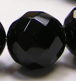  onyx 14mm faceted round beads - sold singly, buy as few or as many as you need 