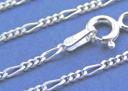  --CLEARANCE--  sterling silver 30 inch long, 1.5mm width, italian made fine figaro necklace chain 