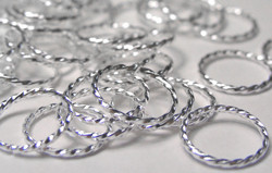  silver plated, approx 18 gauge (1mm thickness), 10mm fancy open jump rings 