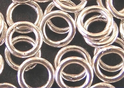  silver plated, 18 gauge, 8mm CLOSED jump ring (pp100) 