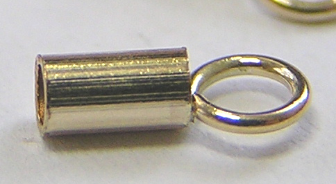  gold fill, 6.5mm x 1.9mm OD plain cord end internal diameter 1.4mm, closed ring at top ID is 1.9mm 