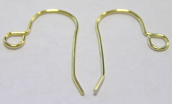  <25.85g/100prs> pair(s) vermeil light-weight stamped 925 french earwires, 22 gauge wire, 20mm long, flash plated [vermeil is gold plated sterling silver] 