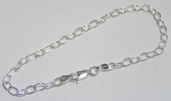  ready made sterling silver bracelet - 5.5mm x 3.4mm oval chain - stamped 925 on each end and on clasp - total length 19cm / 7.5 inches - ideal for charms 