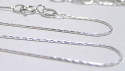  ready made sterling silver necklace - 18 inch length - cardano chain is very fine 0.75mm diameter - very slim but also strong 