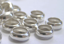  <15.6g/100> sterling silver 7mm x 3mm large hole spacer, 4.6mm hole 