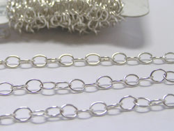  cm's - SOLD IN METRIC LENGTHS - sterling silver 4mm x 3mm oval link chain 