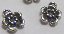  sterling silver 7mm x 6mm small single sided flower charms 