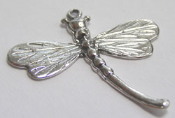  sterling silver 23mm dragonfly charm, ring at top has internal diameter of 0.75mm 