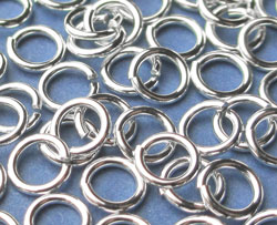  sterling silver 4.5mm diameter, 21 gauge (approx 0.76mm), open jump ring (saw cut) 