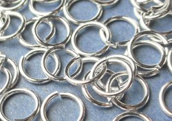 sterling silver 6mm diameter, 21 gauge (approx 0.76mm), open jump ring (saw cut)
