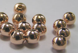 ROSE GOLD FILLED 14/20 4mm round bead, 1mm hole 