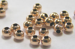  ROSE GOLD FILLED 14/20, 2.5mm round bead, 1.1mm hole 