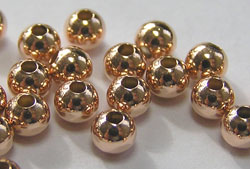  ROSE GOLD FILLED 14/20, 3mm round bead, 1mm hole 