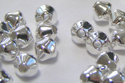  silver plated 5mm plain bicone bead (pp100) 