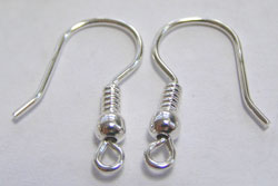  <73.95g/100prs> pair(s) sterling silver, stamped 925 on 20 shank, 20 gauge,  superior quality ball & coil earwires 