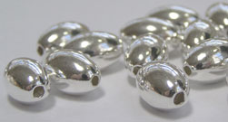  <73.60g/100> sterling silver 11mm x 7mm oval bead 