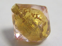  venetian murano peach glass over 24k gold foil 11mm bicone bead *** QUANTITY IN STOCK =10 *** 