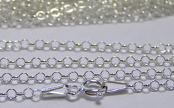  sterling silver, made in italy, stamped 925, 18 inch long with 2mm rolo links pendant chain, 17 links per inch 