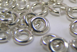  sterling silver 5mm diameter, 16 gauge (approx 1.3mm) open jump rings (saw cut) 