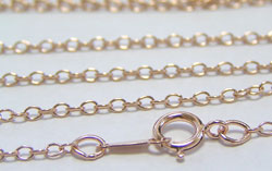  ROSE GOLD FILLED 14/20, stamped 1/20 14k, 16 inch ready made fine cable chain with 1.5mm links 