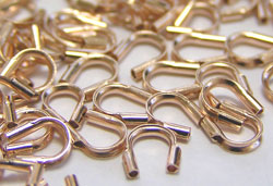  ROSE GOLD FILL 5mm x 4.6mm thread protector / wire guardians / return ends (internal diameter holes 0.5mm) 