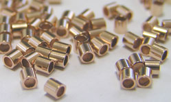  ROSE GOLD FILL 2mm outside diameter, 2mm length, tube crimp with 1.4mm internal diameter 