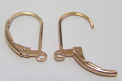  ROSE GOLD FILL, stamped 14/20 GF, 16mm x 10mm leverback earwires, ring internal diameter 1mm, wire thickness 22 gauge (0.64mm), sold in pairs 