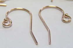  pair(s) ROSE GOLD FILL 20mm shank, 22 gauge (0.64mm wire), shepherd hook earwires 