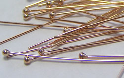  ROSE GOLD FILL, soft, 24 gauge (approx 0.5mm thick) 1.5mm ball-ended 38mm headpin 