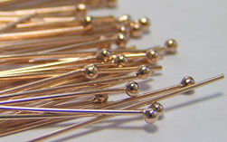  ROSE GOLD FILL, soft, 24 gauge (approx 0.5mm thick) 1.5mm ball-ended 25mm headpin 