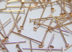  --CLEARANCE-- ROSE GOLD FILL, half hard, 24 gauge (approx 0.5mm thick) flat-ended 12.7mm headpin 