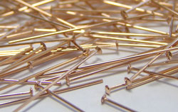  ROSE GOLD FILL, half hard, 24 gauge (approx 0.5mm thick) flat-ended 25mm headpin 