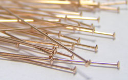  ROSE GOLD FILL, half hard, 24 gauge (approx 0.5mm thick) flat-ended 50mm headpin 