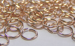  ROSE GOLD FILL 5mm diameter, 22 gauge (approx 0.64mm) open jump ring (saw cut) 