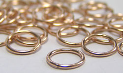  ROSE GOLD FILL 7mm diameter, 21 gauge (approx 0.76mm) closed jump ring 
