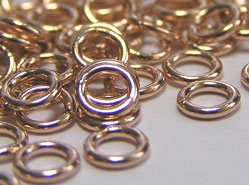  ROSE GOLD FILL 4mm diameter, 21 gauge (approx 0.76mm) closed jump ring 