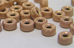  ROSE GOLD FILLED 14/20, 4mm x 2.25mm laser cut rondelle bead, 1.2mm hole 