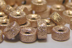  ROSE GOLD FILLED 14/20, 5mm x 2.8mm laser cut rondelle bead, 1.2mm hole 