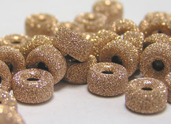  ROSE GOLD FILLED 14/20, 6mm x 3.6mm laser cut rondelle bead, 1.5mm hole 