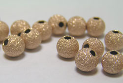 ROSE GOLD FILLED (14/20) 5mm laser cut round bead, 1.4mm hole 