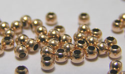  ROSE GOLD FILLED 14/20, 2mm round bead, 0.75mm hole 