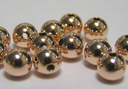  ROSE GOLD FILLED 14/20 6mm round bead, 1.5mm hole 