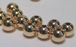  ROSE GOLD FILLED (14/20) 5mm round bead, 1.4mm hole 