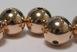  ROSE GOLD FILL 12mm round bead, 2.4mm hole 