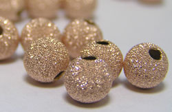  ROSE GOLD FILLED 14/20 6mm laser cut round bead, 1.5mm hole 
