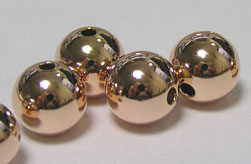  ROSE GOLD FILL 10mm round bead, 2mm hole 