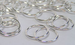  sterling silver 12mm diameter, 18 gauge (approx 1mm) closed jump ring 