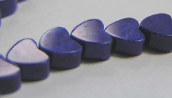 lapis blue howlite 4.5mm heart bead - sold loose 
