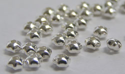  silver plated 3mm x 2mm plain star bead (pp100) 