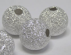  sterling silver10mm laser cut round bead, 2.5mm hole 